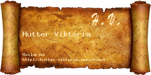 Hutter Viktória névjegykártya